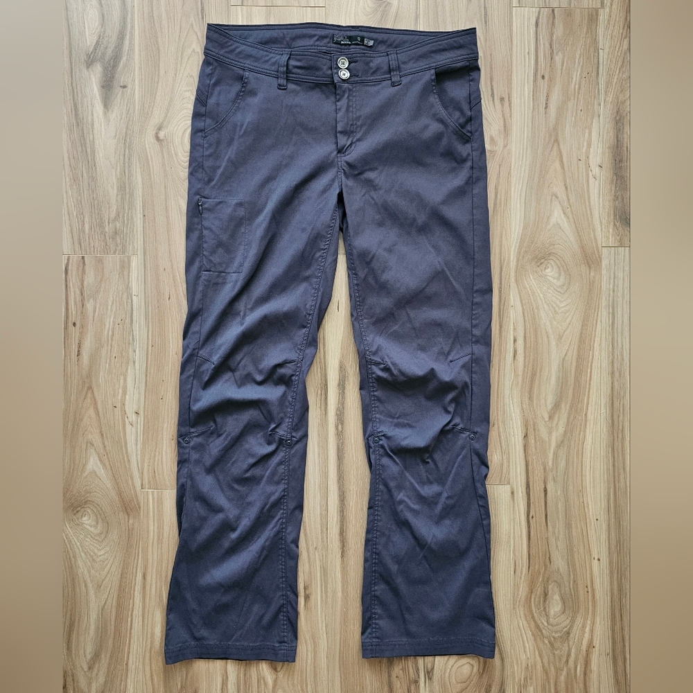 PrAna Halle Roll Up Pants Women's Size 12 Gray Outdoor Hiking Utility Climbing